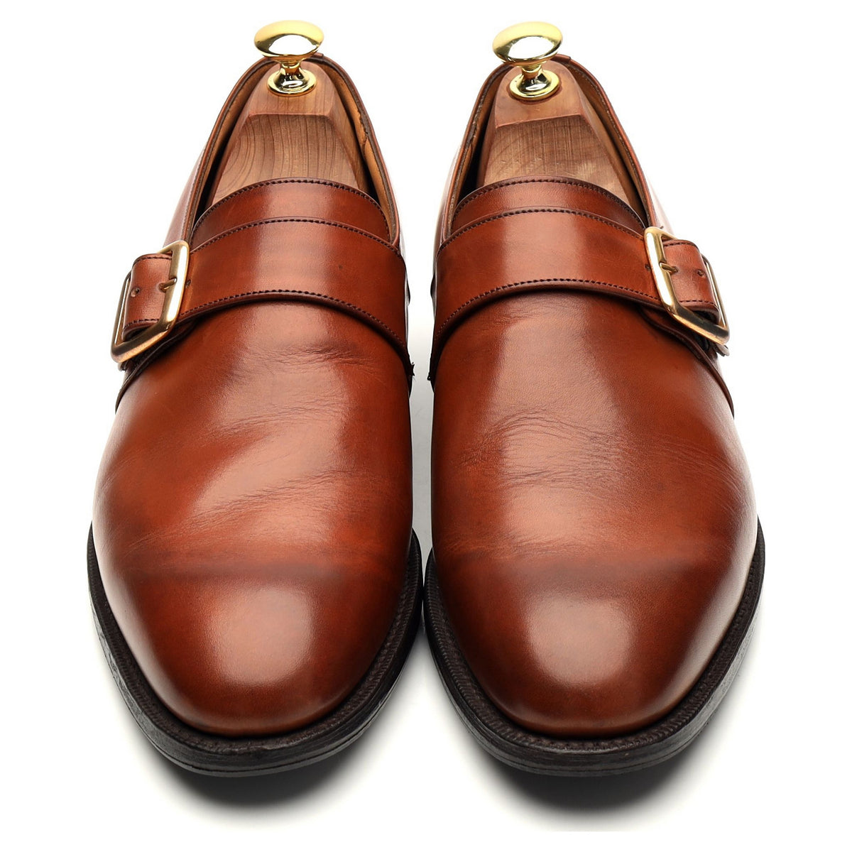 &#39;Westbury&#39; Tan Brown Leather Monk Strap UK 7.5 G