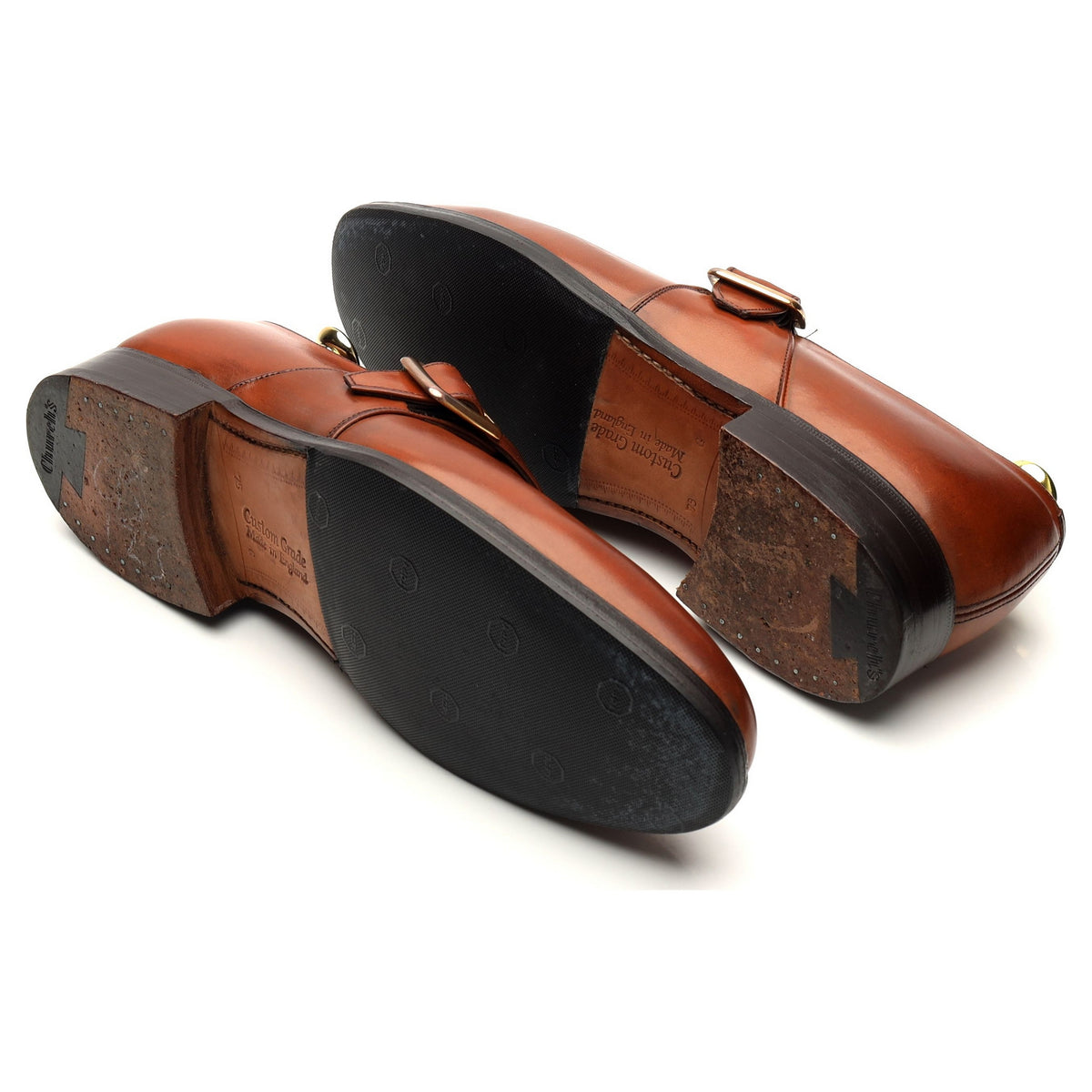 &#39;Westbury&#39; Tan Brown Leather Monk Strap UK 7.5 G