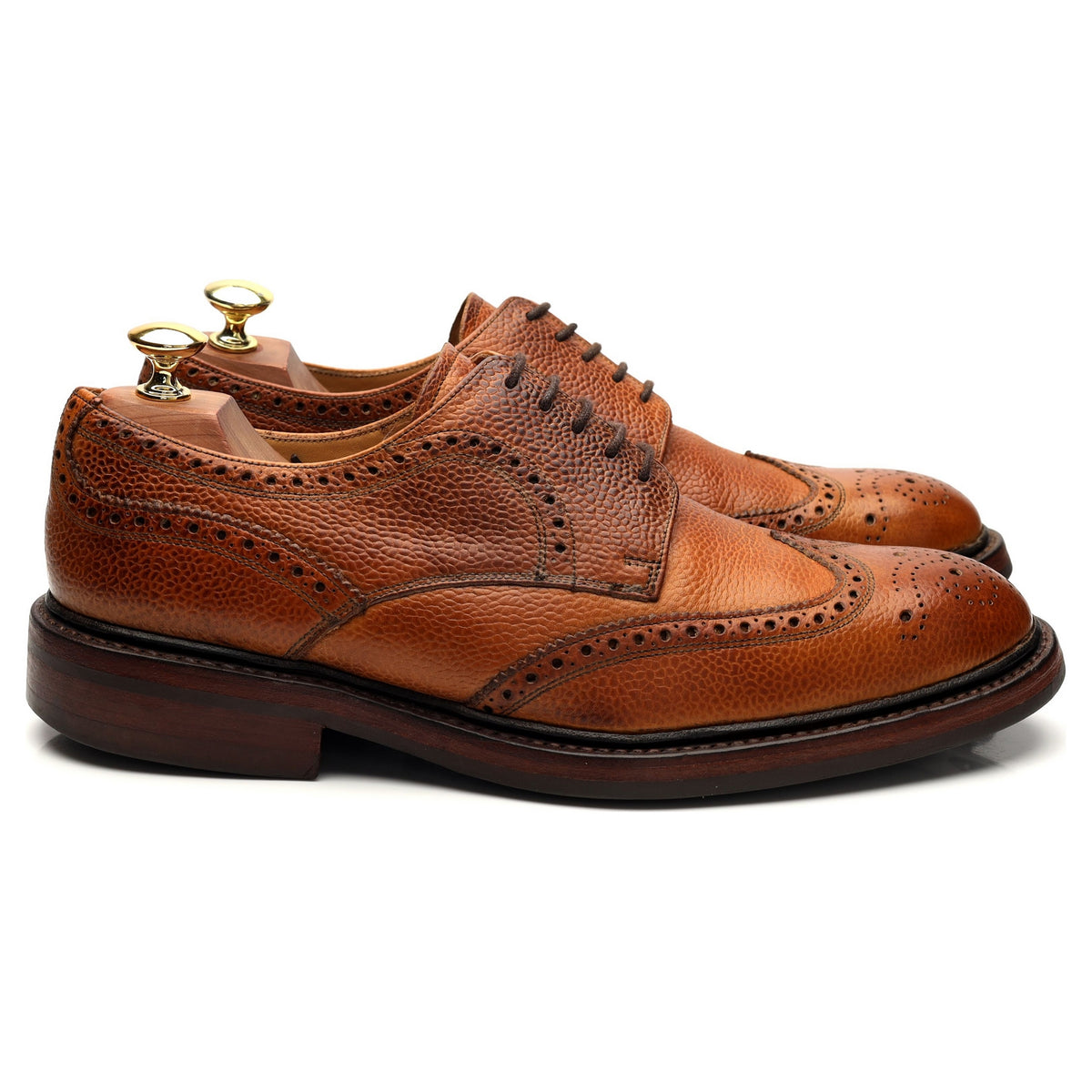 &#39;Kelmarsh&#39; Tan Brown Leather Derby Brogue UK 8 G