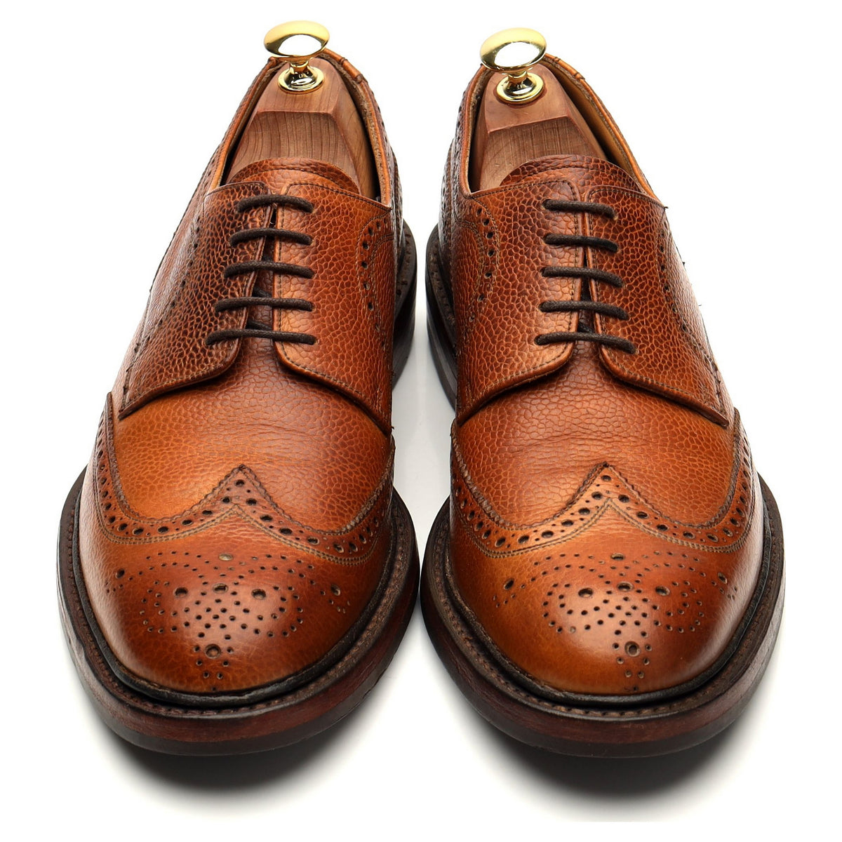 &#39;Kelmarsh&#39; Tan Brown Leather Derby Brogue UK 8 G