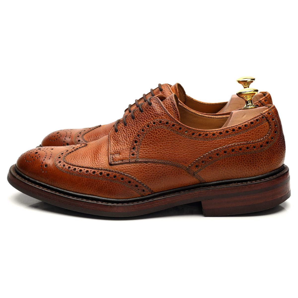 &#39;Kelmarsh&#39; Tan Brown Leather Derby Brogue UK 8 G