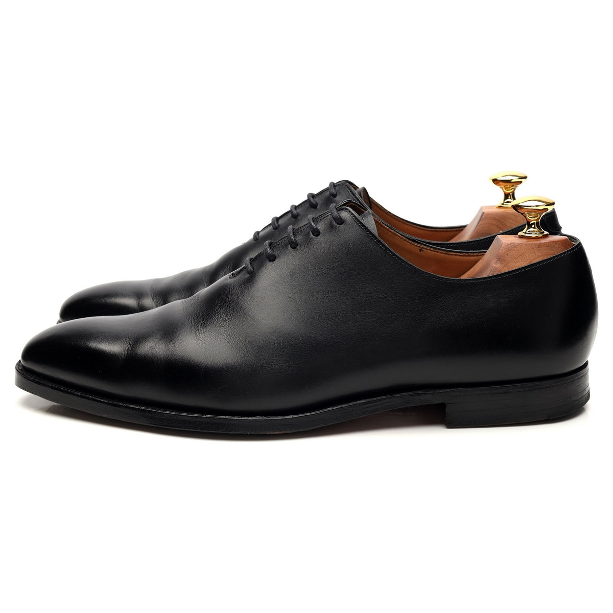 &#39;Alex&#39; Black Leather Wholecut Oxford UK 9 E