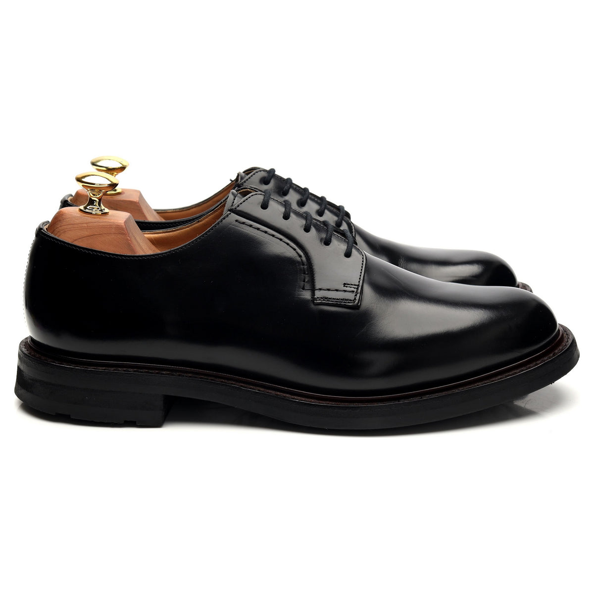 &#39;Woodbridge&#39; Black Leather Derby UK 8 G