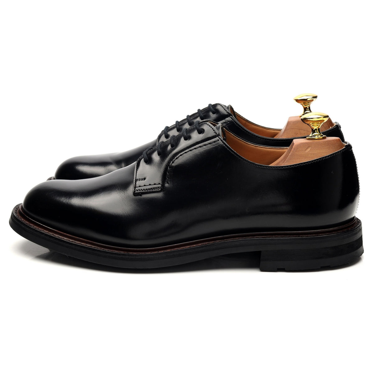 &#39;Woodbridge&#39; Black Leather Derby UK 8 G