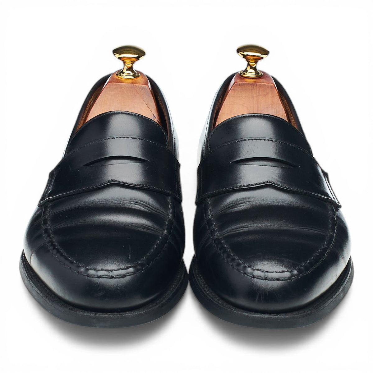 'Boston' Black Leather Loafers UK 8.5 E
