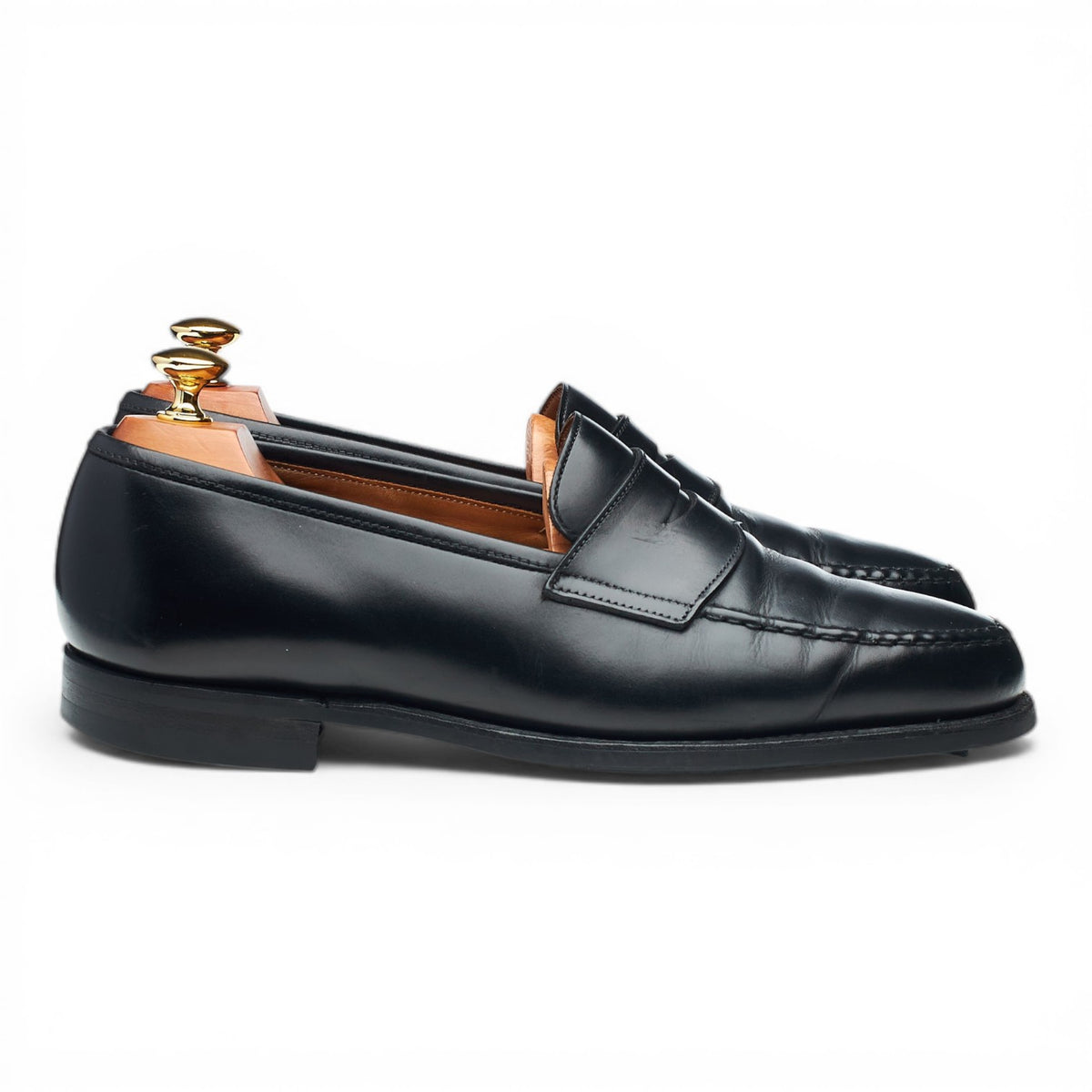 'Boston' Black Leather Loafers UK 8.5 E
