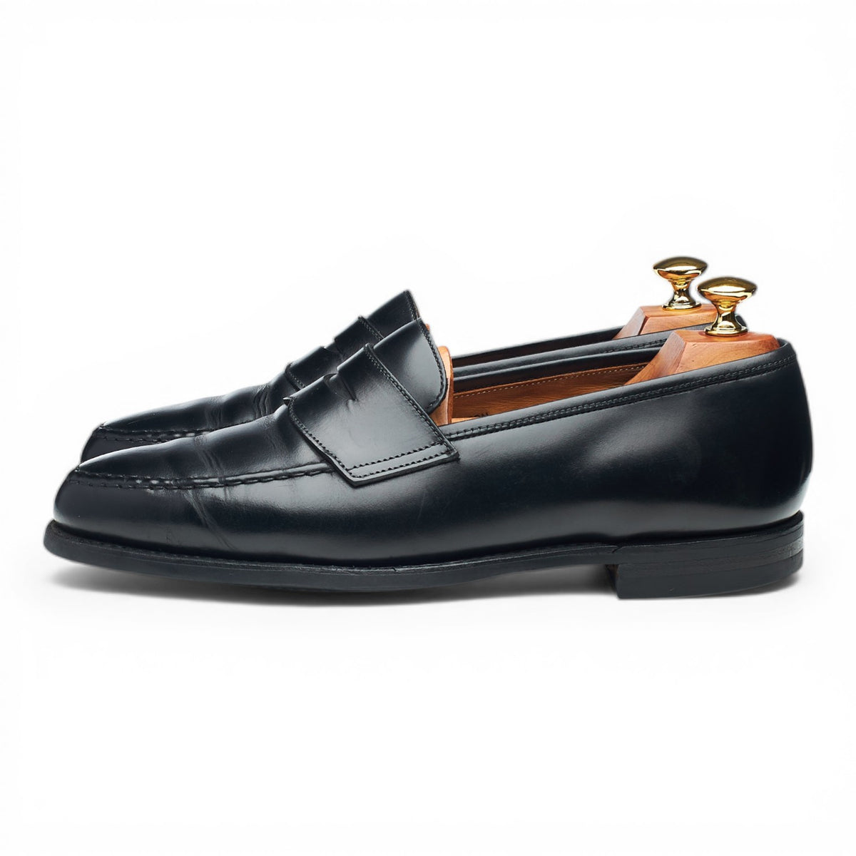 'Boston' Black Leather Loafers UK 8.5 E