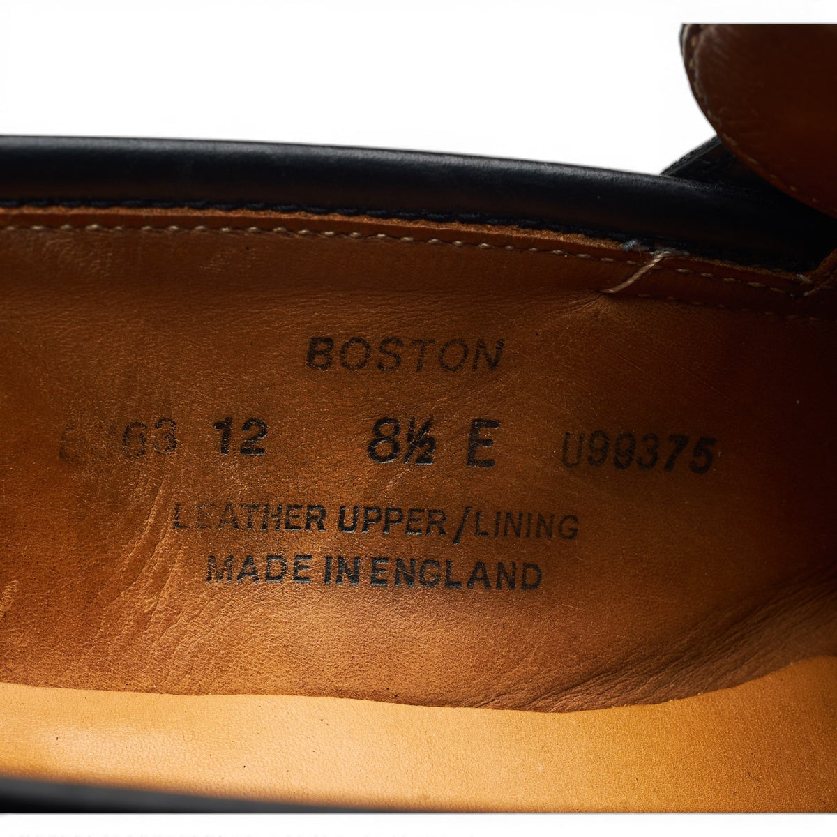 'Boston' Black Leather Loafers UK 8.5 E
