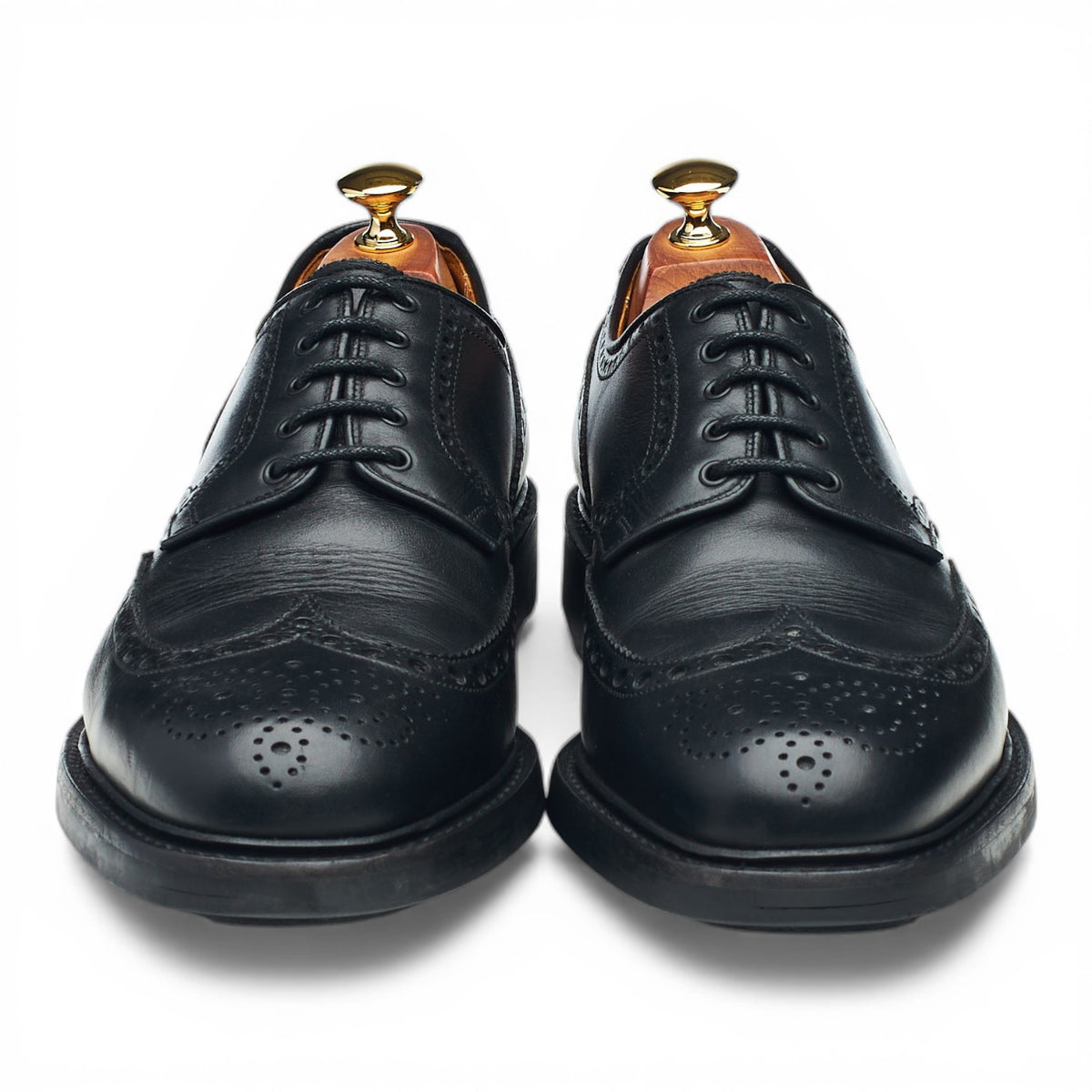 'Warwick' Black Leather Derby Brogues UK 9 F