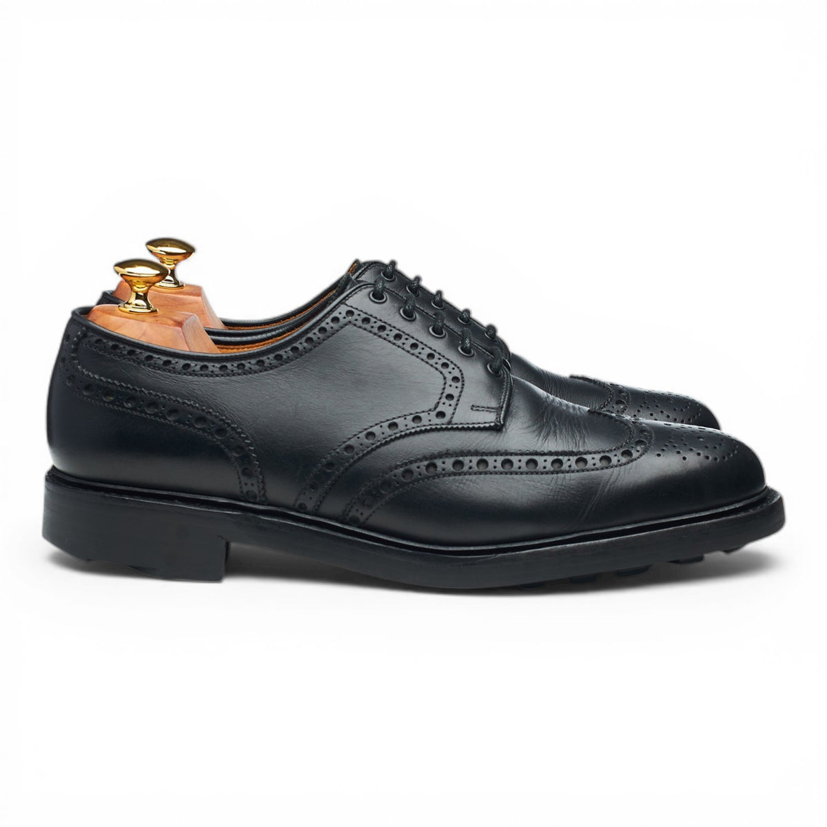 'Warwick' Black Leather Derby Brogues UK 9 F