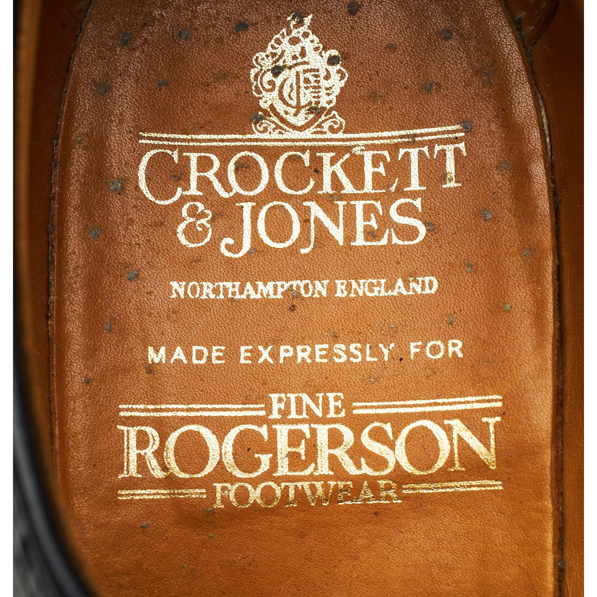 'Warwick' Black Leather Derby Brogues UK 9 F