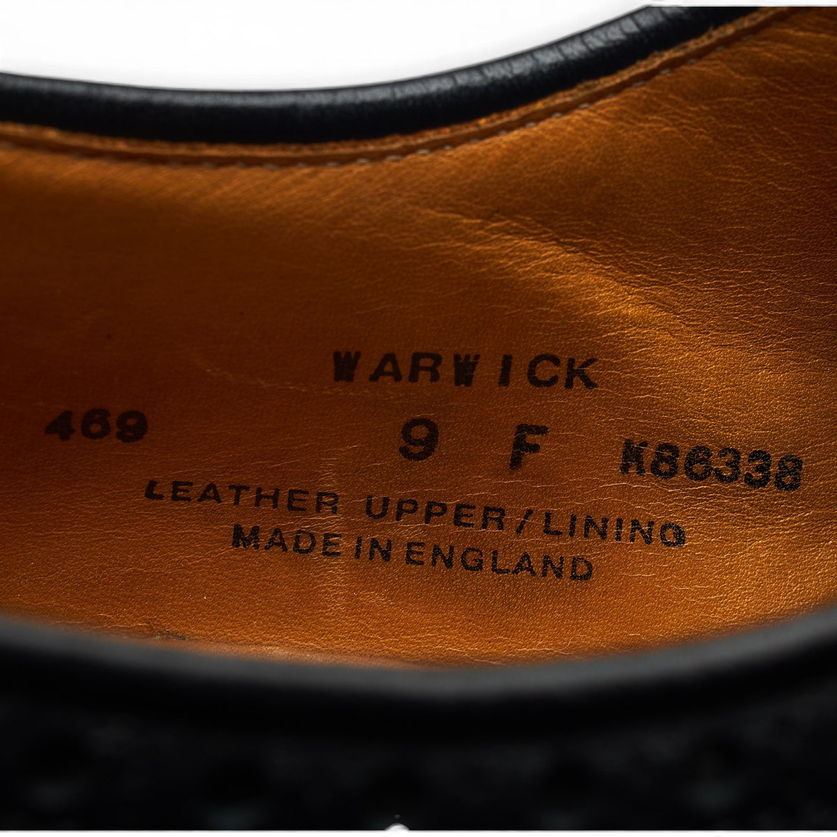 'Warwick' Black Leather Derby Brogues UK 9 F
