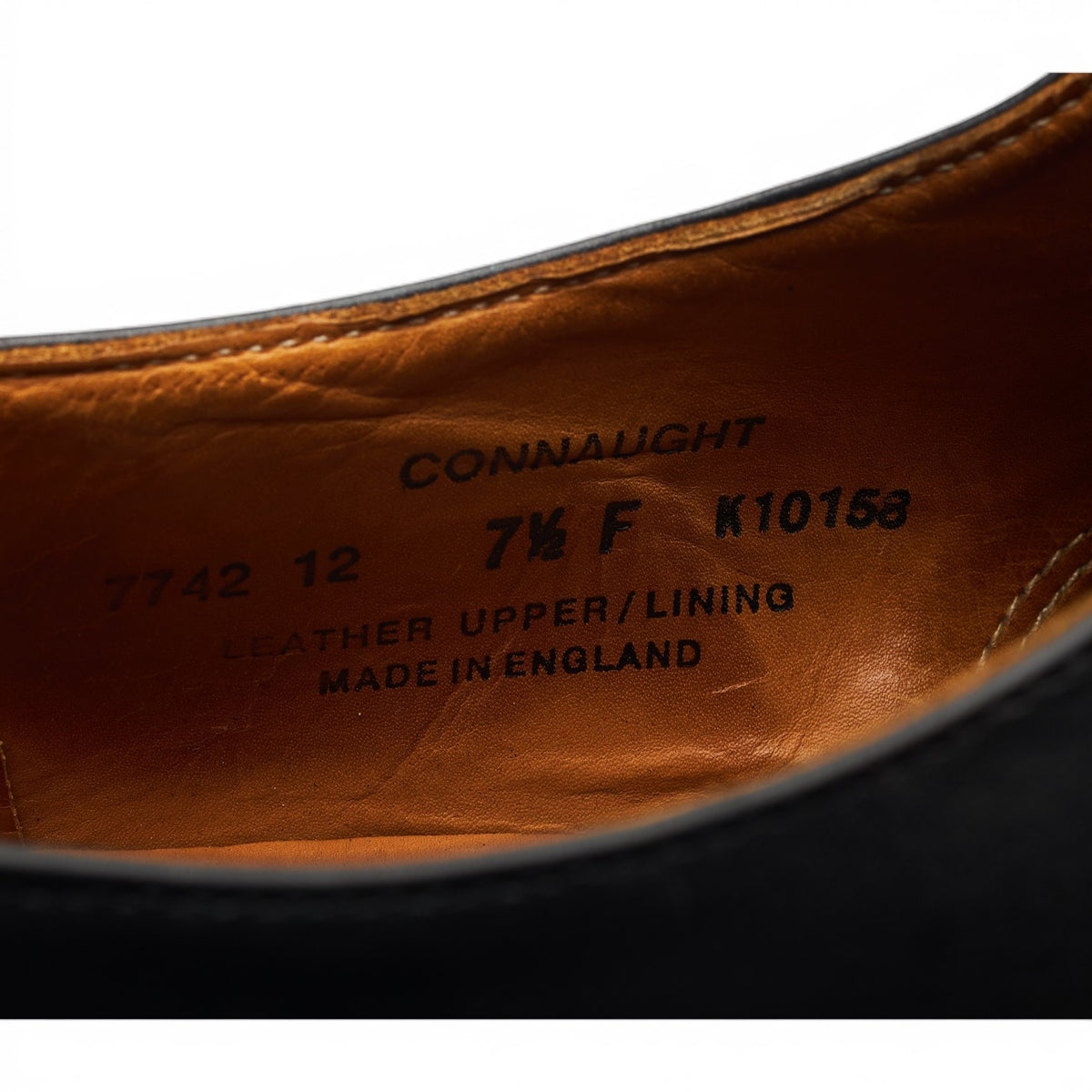 'Connaught' Black Leather Oxford UK 7.5 F