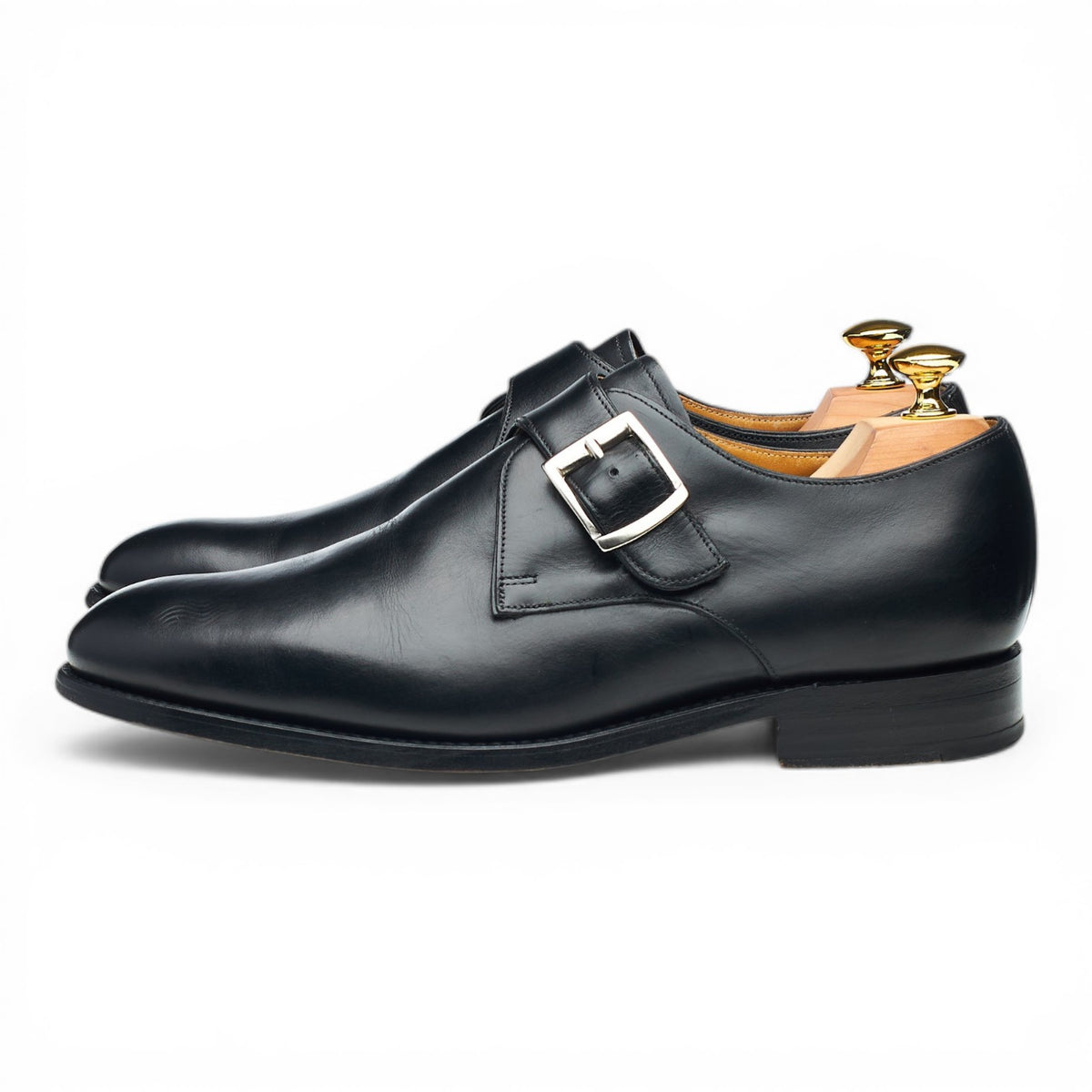 'Northcote' Black Leather Monk Strap UK 7 G