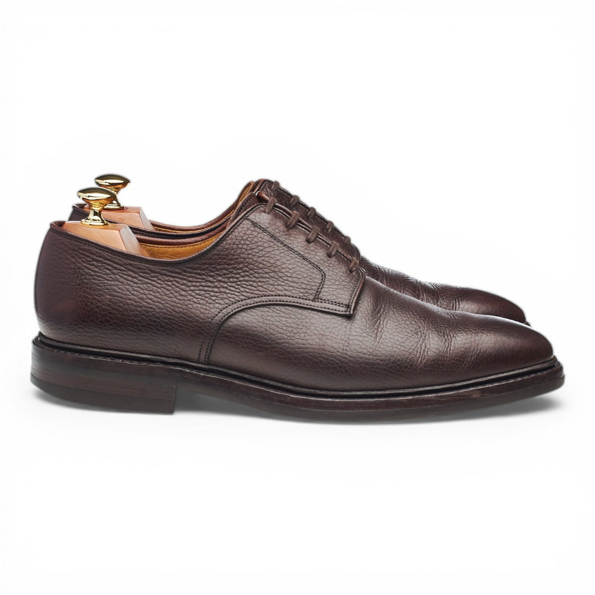 'Ashdown' Dark Brown Grain Leather Derby UK 9 E