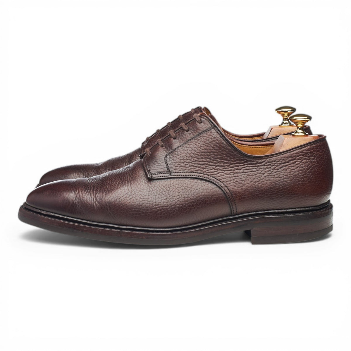 'Ashdown' Dark Brown Grain Leather Derby UK 9 E
