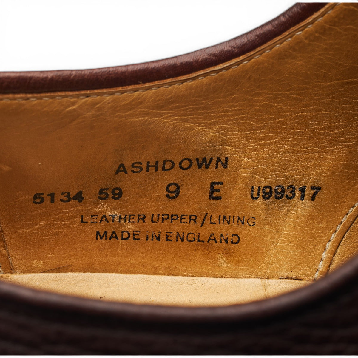 'Ashdown' Dark Brown Grain Leather Derby UK 9 E
