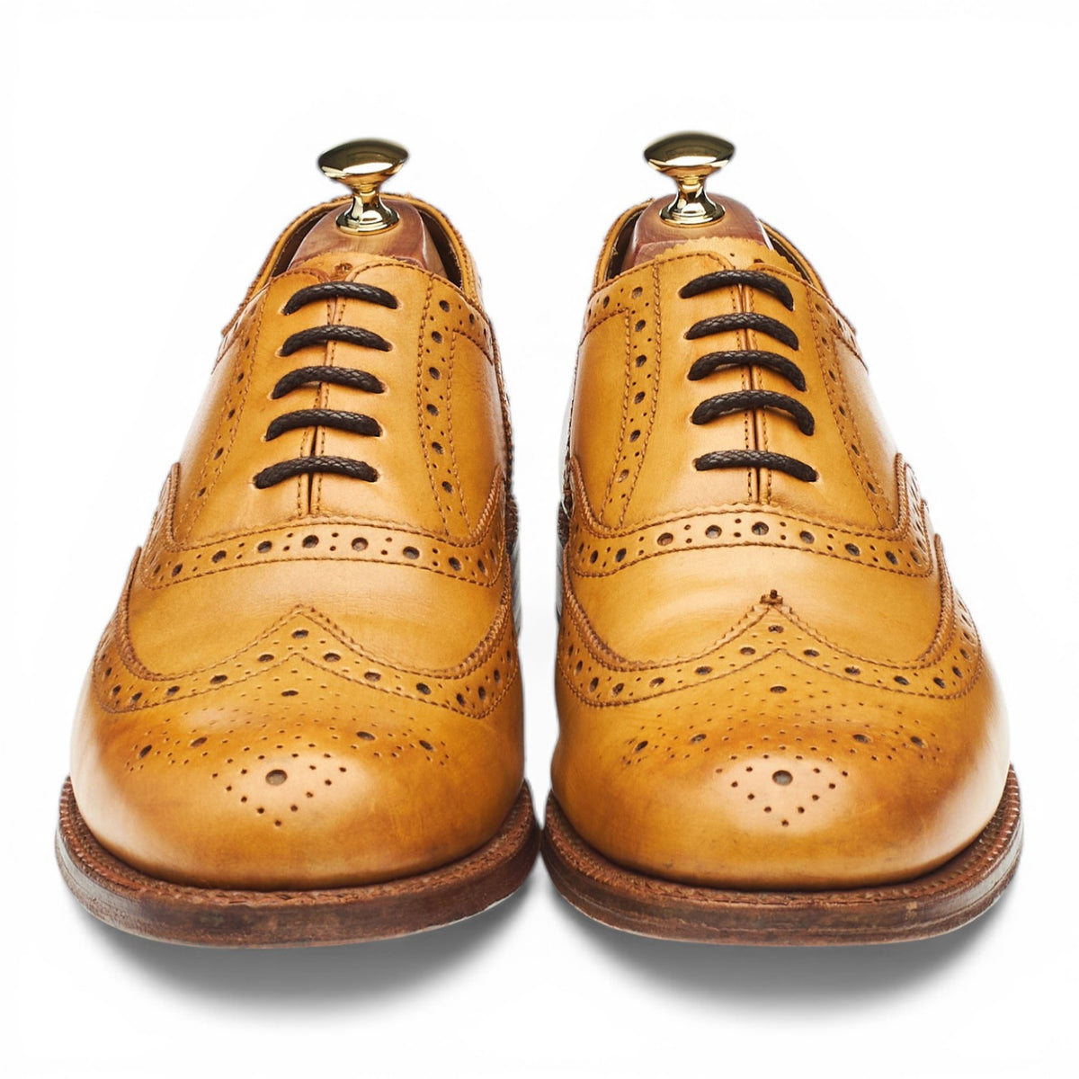 'Stanley' Tan Brown Leather Oxford Brogues UK 9.5 G