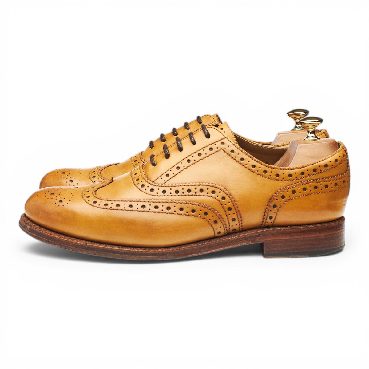 'Stanley' Tan Brown Leather Oxford Brogues UK 9.5 G