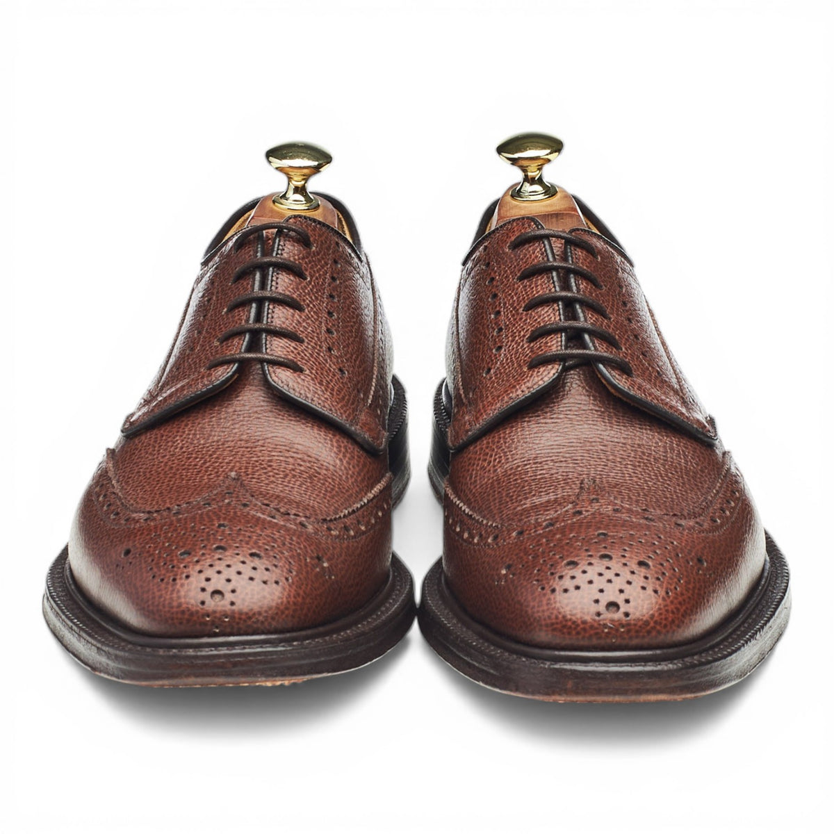 'Wirral' Brown Grain Leather Derby Brogues UK 7 G
