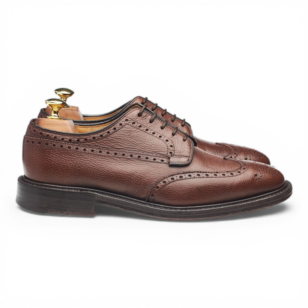 'Wirral' Brown Grain Leather Derby Brogues UK 7 G