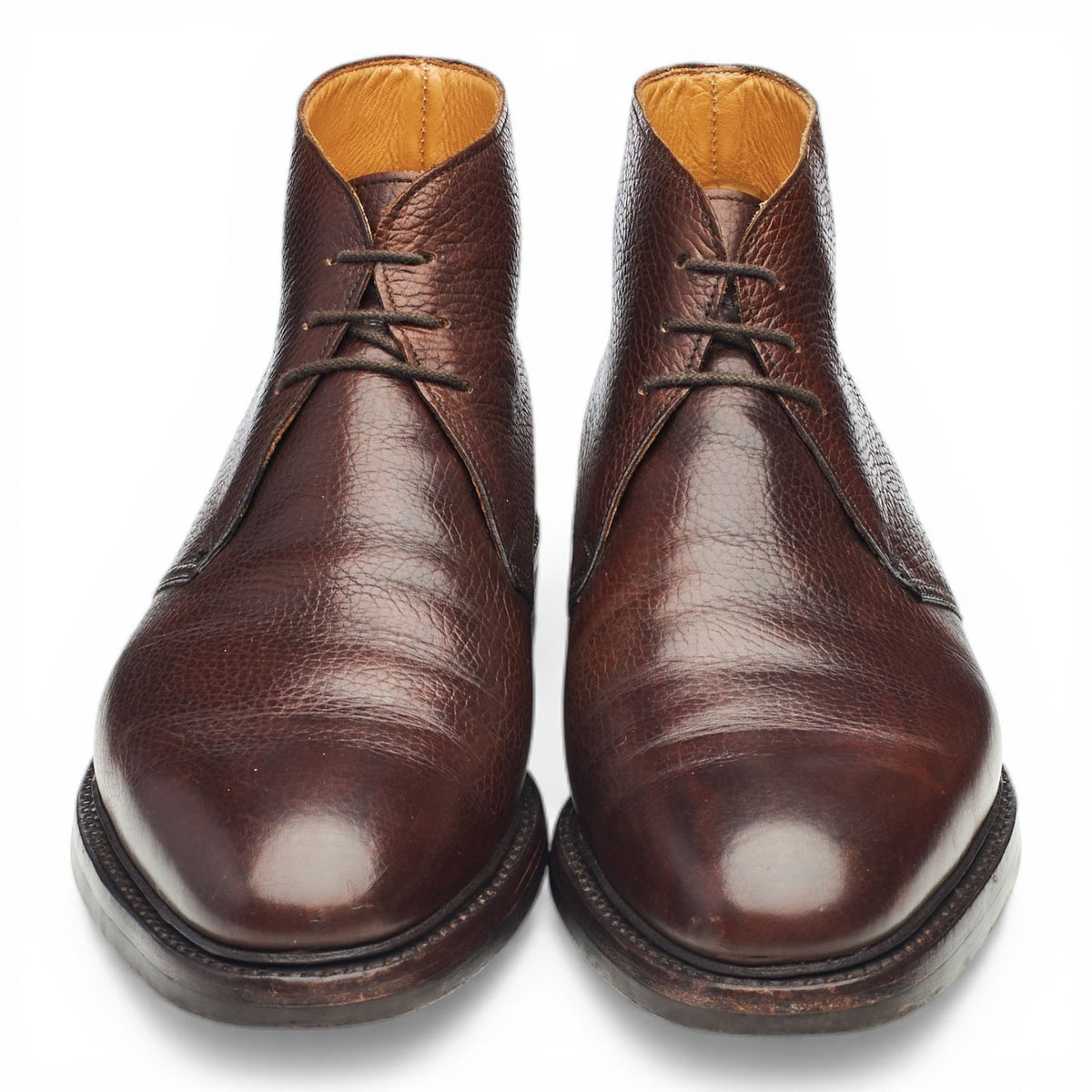 'Brecon' Dark Brown Grain Leather Chukka Boots UK 8.5 E