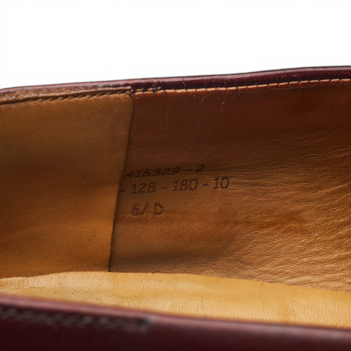 '180 Mocassin' Burgundy Leather Loafers 6.5 D UK 7.5