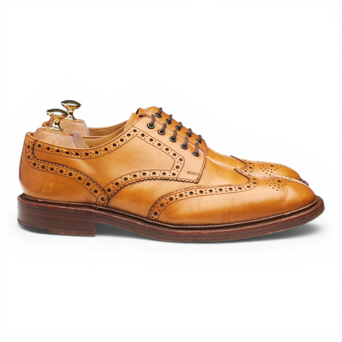 1880 'Chester 2' Tan Brown Leather Derby Brogues UK 10 F