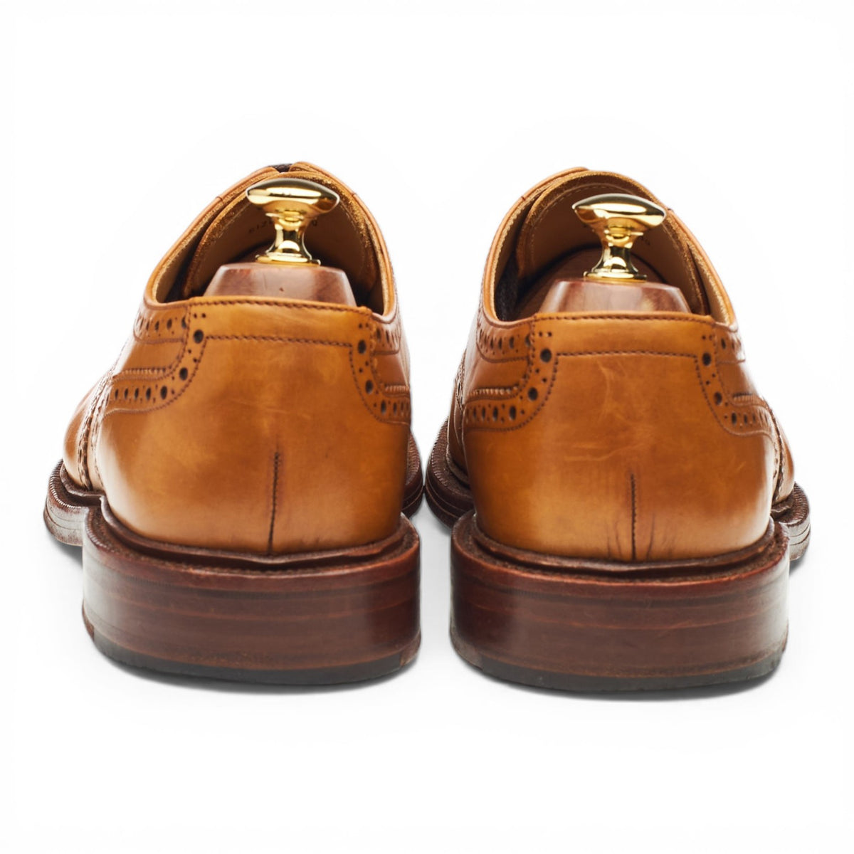 1880 'Chester 2' Tan Brown Leather Derby Brogues UK 10 F