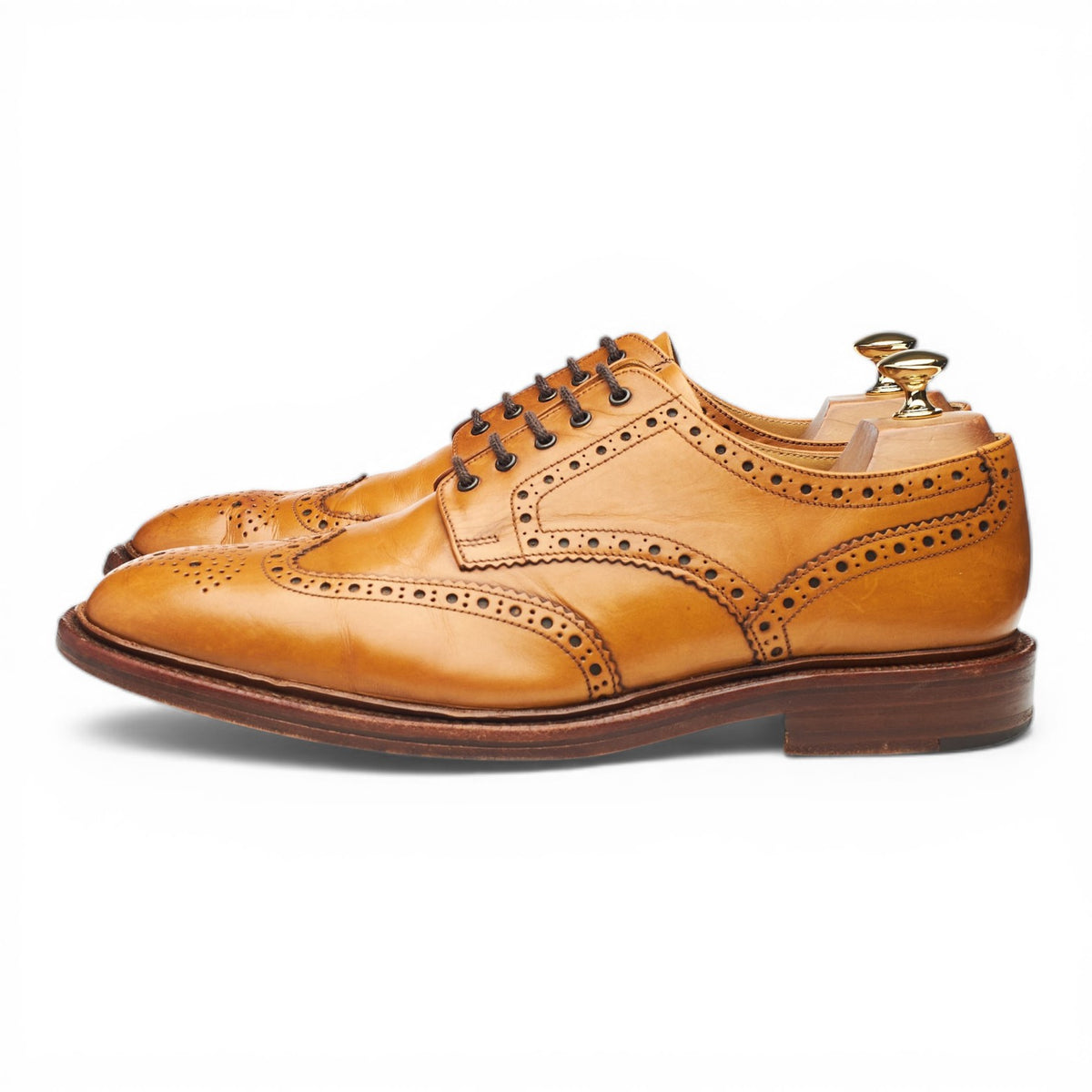 1880 'Chester 2' Tan Brown Leather Derby Brogues UK 10 F