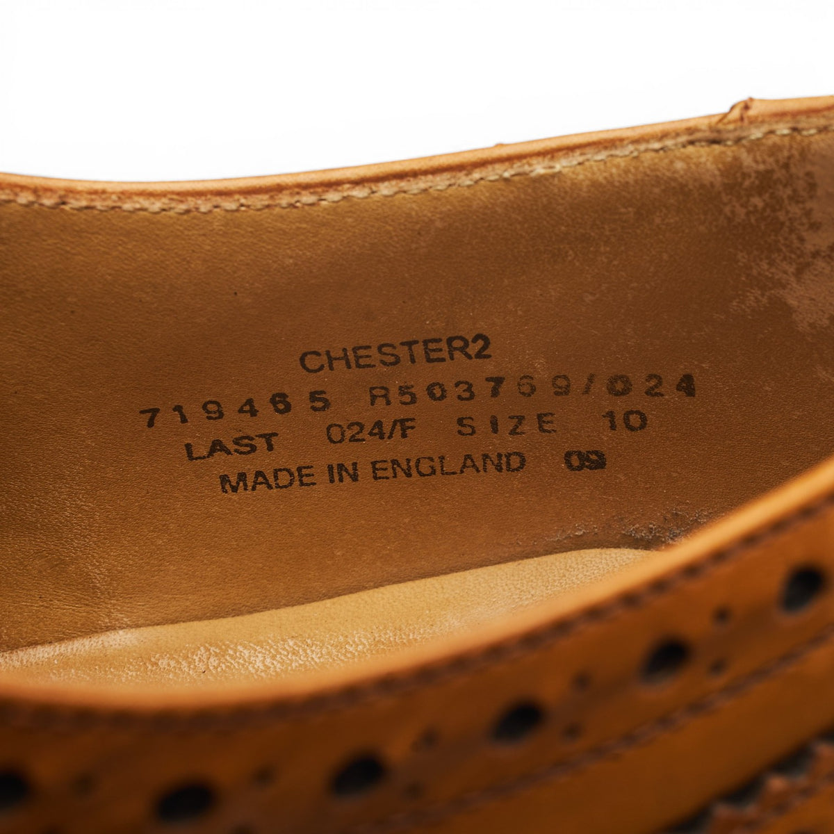 1880 'Chester 2' Tan Brown Leather Derby Brogues UK 10 F