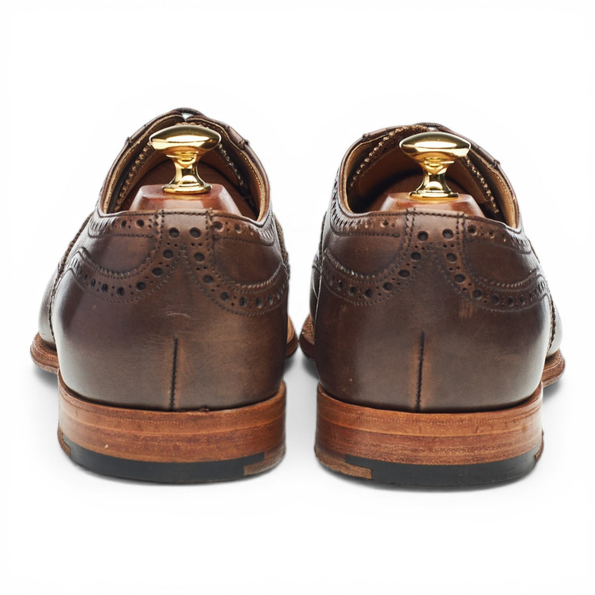 'Cecil' Dark Brown Leather Suede Oxford Brogues UK 9 F