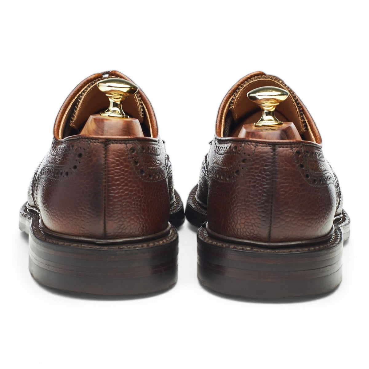 'Pembroke' Dark Brown Grain Leather Derby Brogues UK 7 E