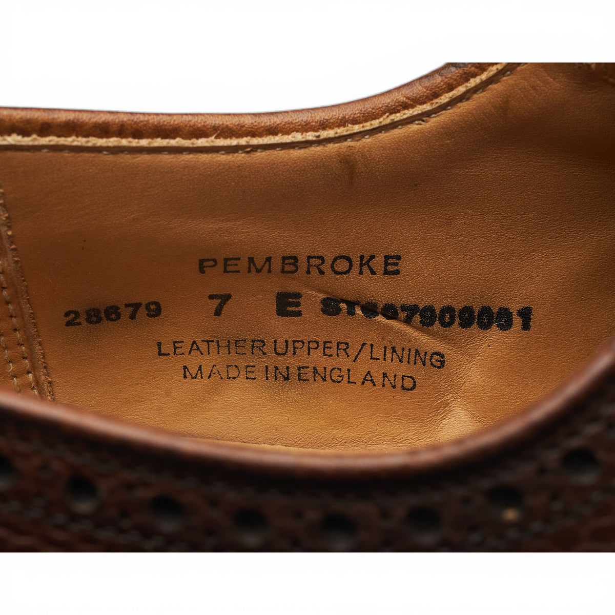 'Pembroke' Dark Brown Grain Leather Derby Brogues UK 7 E