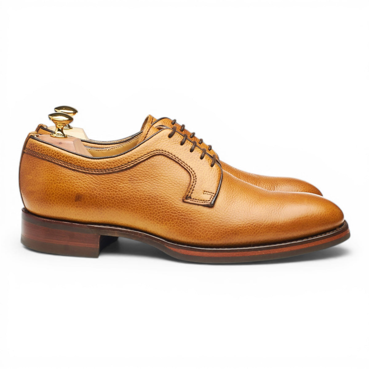 'Skye' Tan Brown Grain Leather Derby UK 7 F
