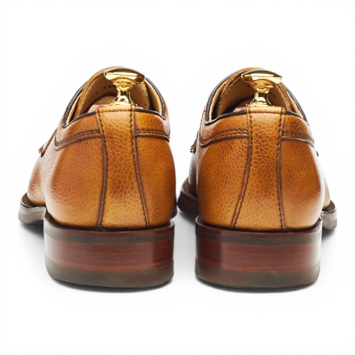 'Skye' Tan Brown Grain Leather Derby UK 7 F