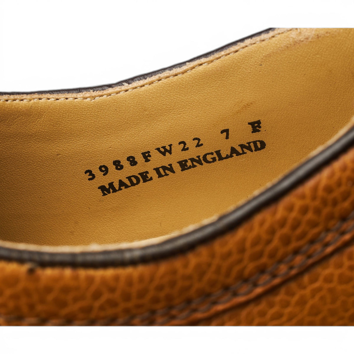 'Skye' Tan Brown Grain Leather Derby UK 7 F