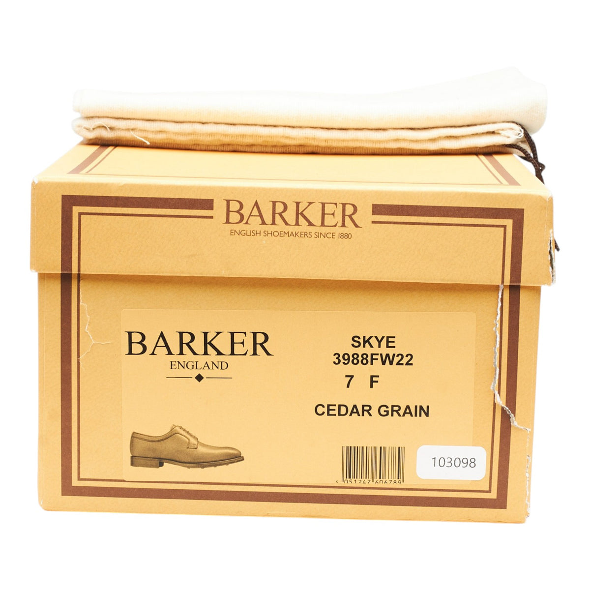 'Skye' Tan Brown Grain Leather Derby UK 7 F