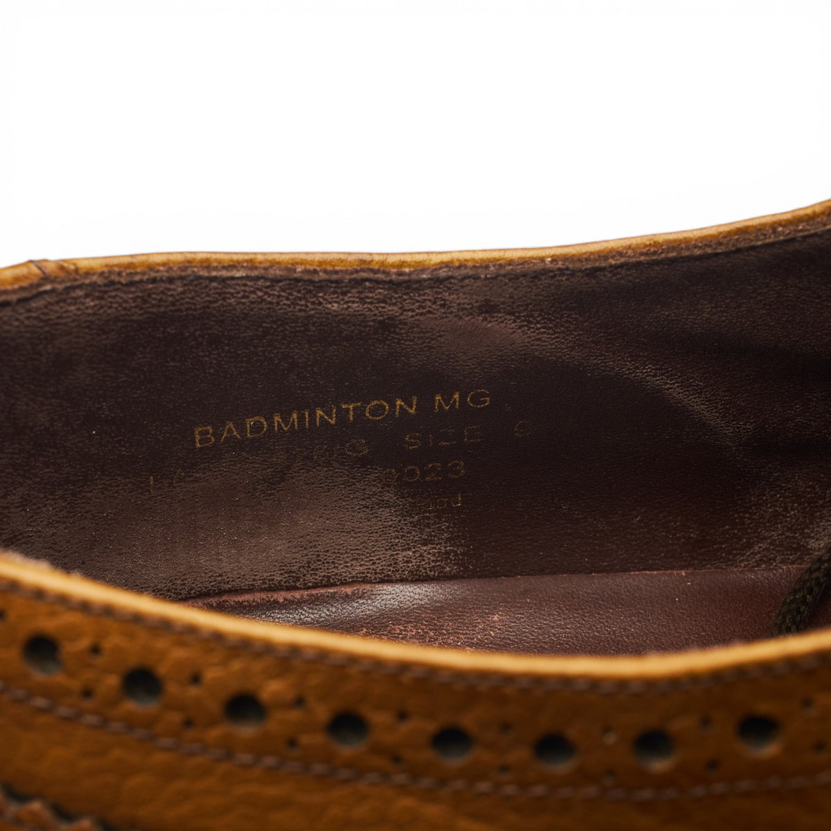 1880 'Badminton' Tan Brown Grain Leather Derby Brogues UK 9 G