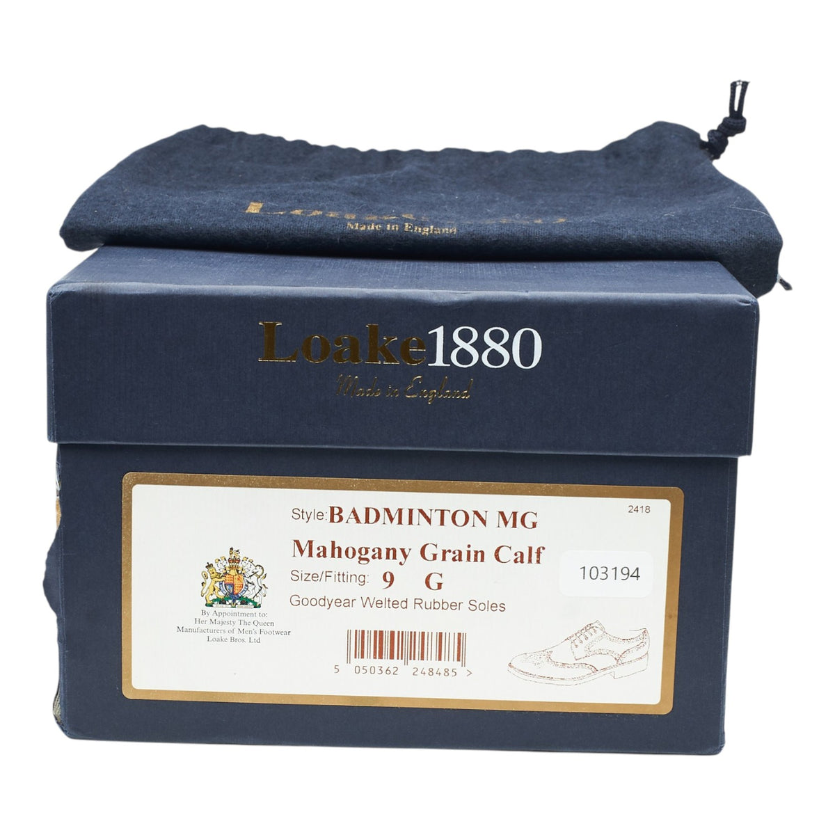 1880 'Badminton' Tan Brown Grain Leather Derby Brogues UK 9 G