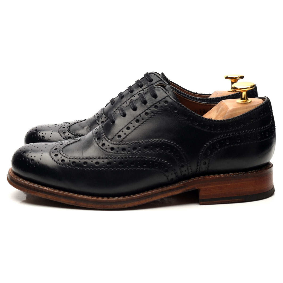 &#39;Angus&#39; Black Leather Oxford Brogues UK 5 G