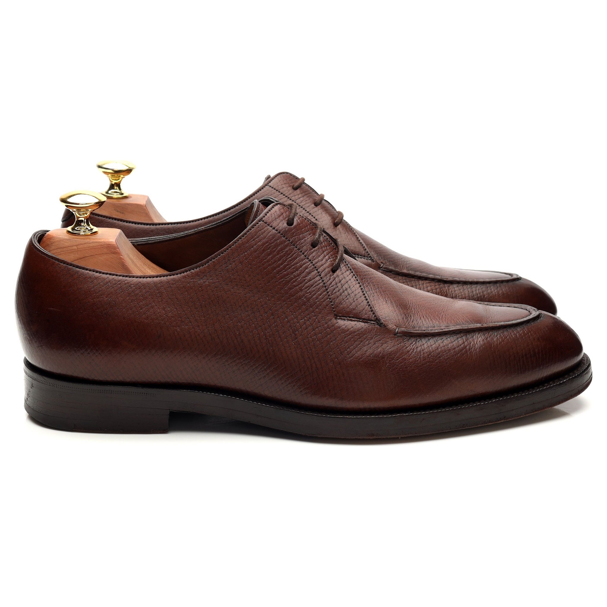 Alfred Dunhill Brown Grain Leather Split Toe Derby UK 8 E