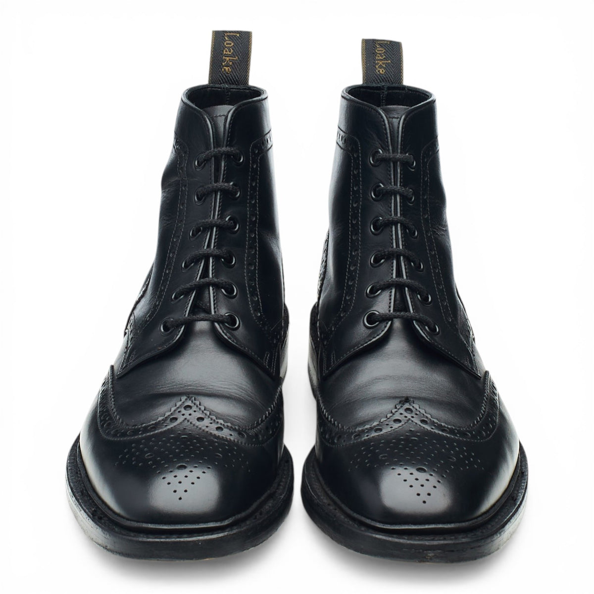 1880 'Burford 2' Black Leather Boots Brogues UK 8.5 F