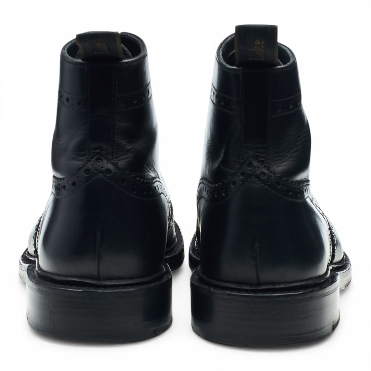 1880 'Burford 2' Black Leather Boots Brogues UK 8.5 F