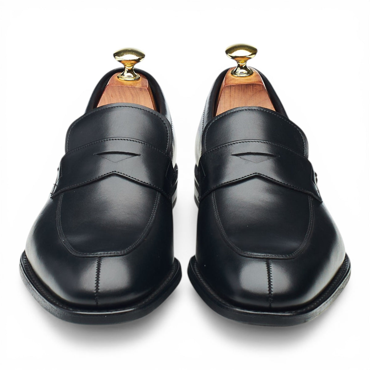 'Parham' Black Leather Split Toe Loafers UK 7 G