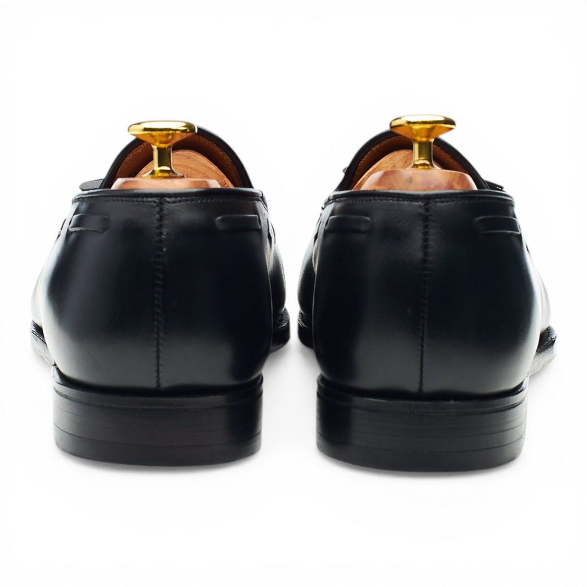 'Adrian' Black Leather Tassel Loafers UK 8.5 E