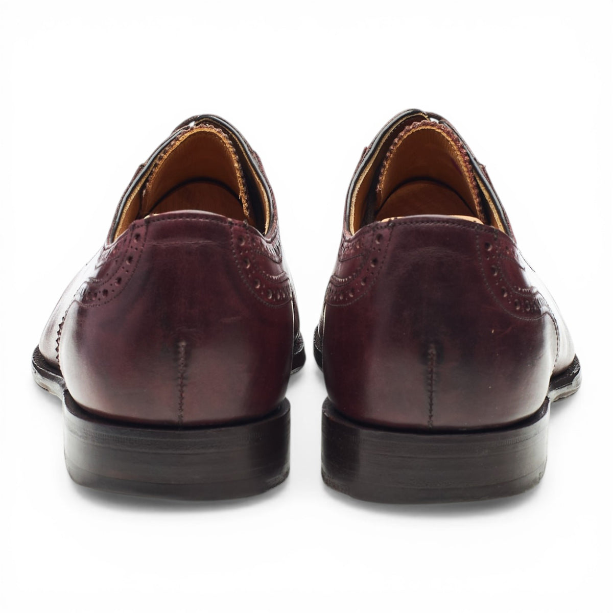 'Fenchurch' Burgundy Leather Oxford Semi Brogues UK 10 F