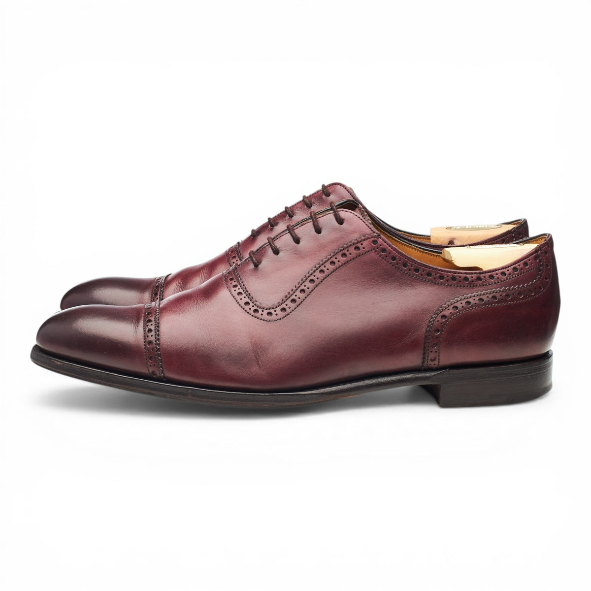 'Fenchurch' Burgundy Leather Oxford Semi Brogues UK 10 F