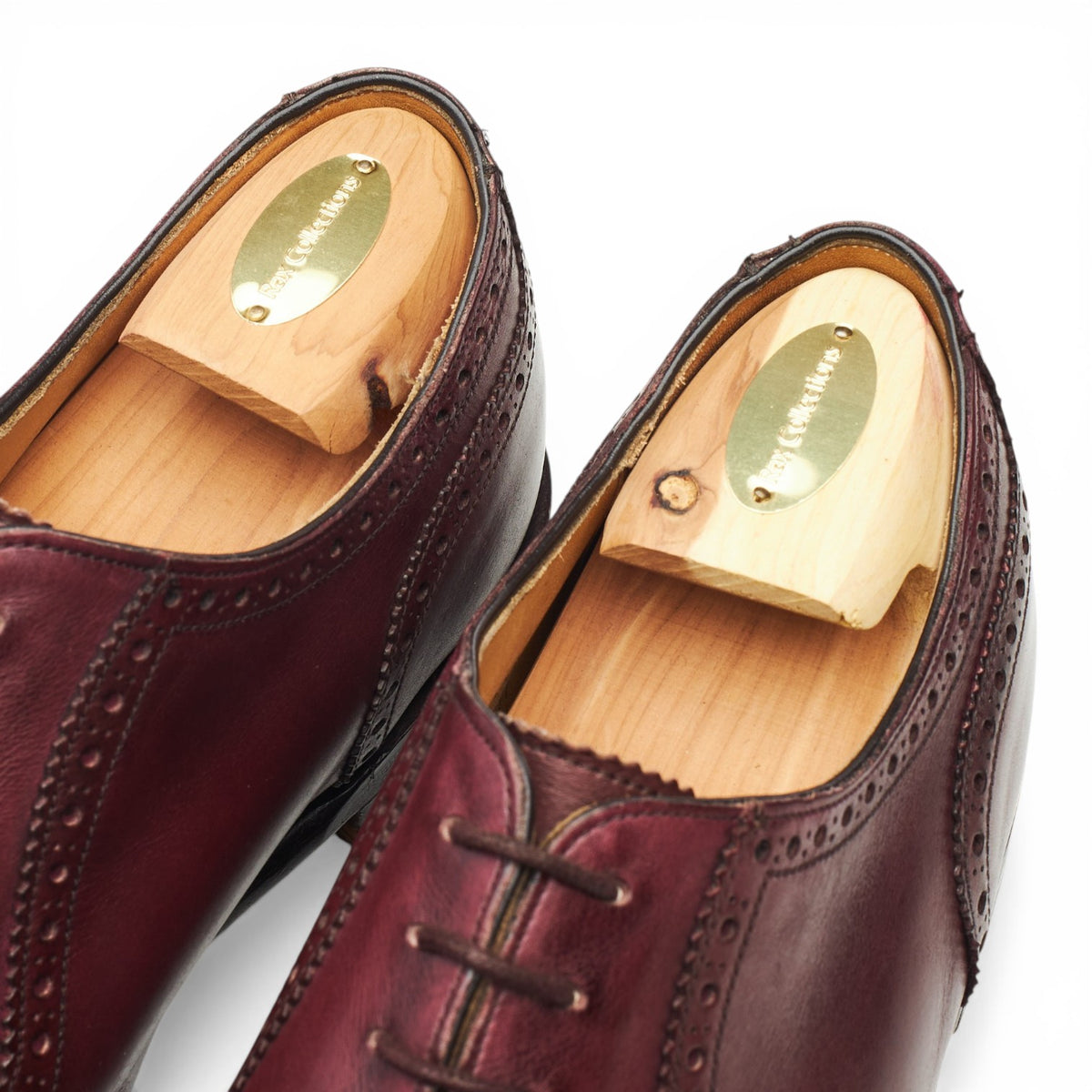 'Fenchurch' Burgundy Leather Oxford Semi Brogues UK 10 F