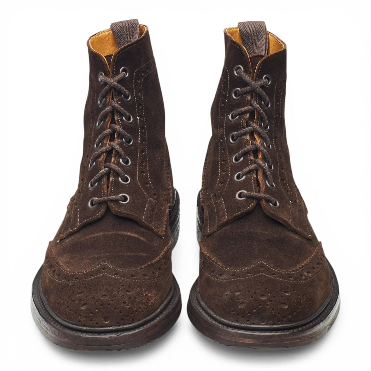 'Stow' Dark Brown Suede Brogue Boots UK 7